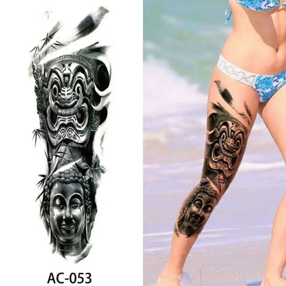 16 Designs Full Arm Temporary Tattoo Sleeves - Waterproof Body Art Stickers for Men & Women Fashion Style