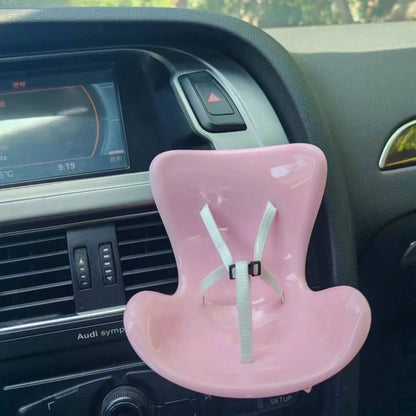 New 15-17cm Labubu Doll Safety Seat – Cute Doll Air Outlet Aromatherapy Decoration for Car Interior