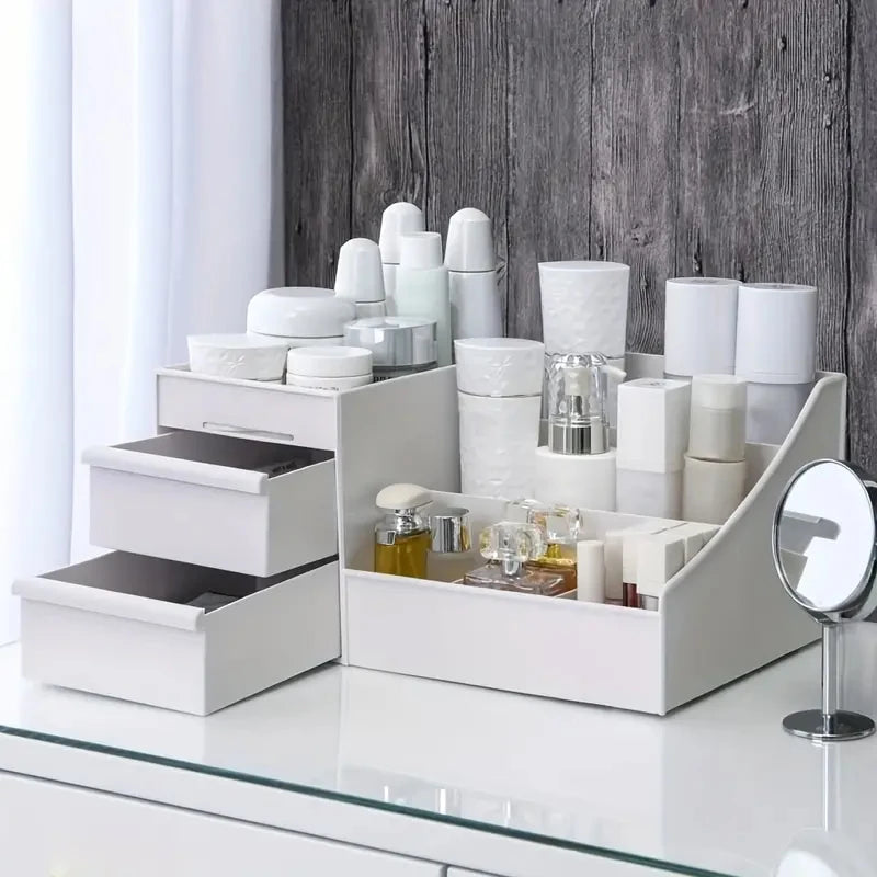 Drawer Style Cosmetic Storage Box – Desktop Dressing Table Organizer – Lipstick and Skincare Product Sorting Rack
