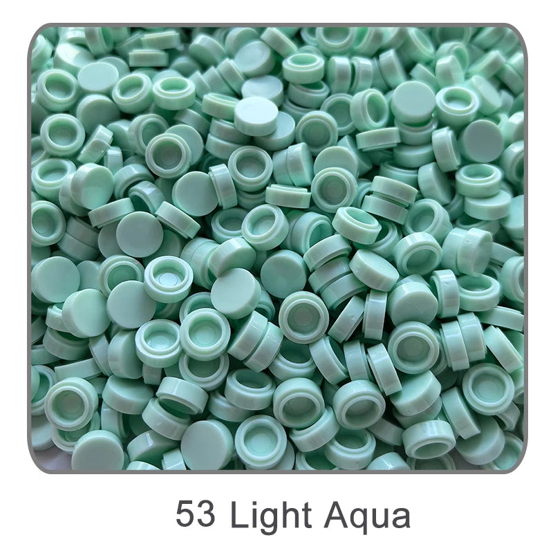 1000Pcs 1x1 Round Building Blocks Set - 52 Color DIY Creative Educational Bricks Compatible with 98138 Toy Kits for Kids