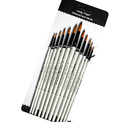 12-Piece Premium Artist Paint Brush Set – Durable Nylon Bristles for Acrylic, Watercolor, Oil & Body Painting