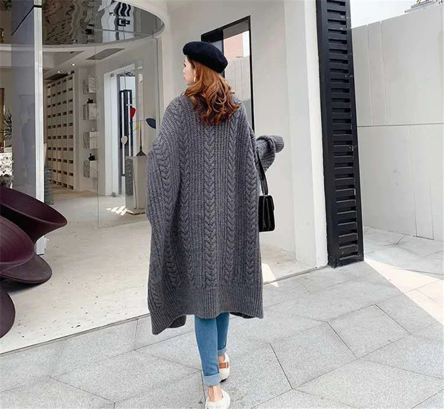 Women's Hollow Out Knitted Cardigan Coat – Casual Loose Fit, Big Size 4XL, Long Gilet Sweater Jacket