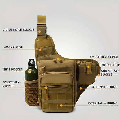 Camping Climbing Bag - Tactical Chest Pouch for Men, Cycling, Hiking, Travel, Outdoor Sports, Molle Crossbody Fanny Pack