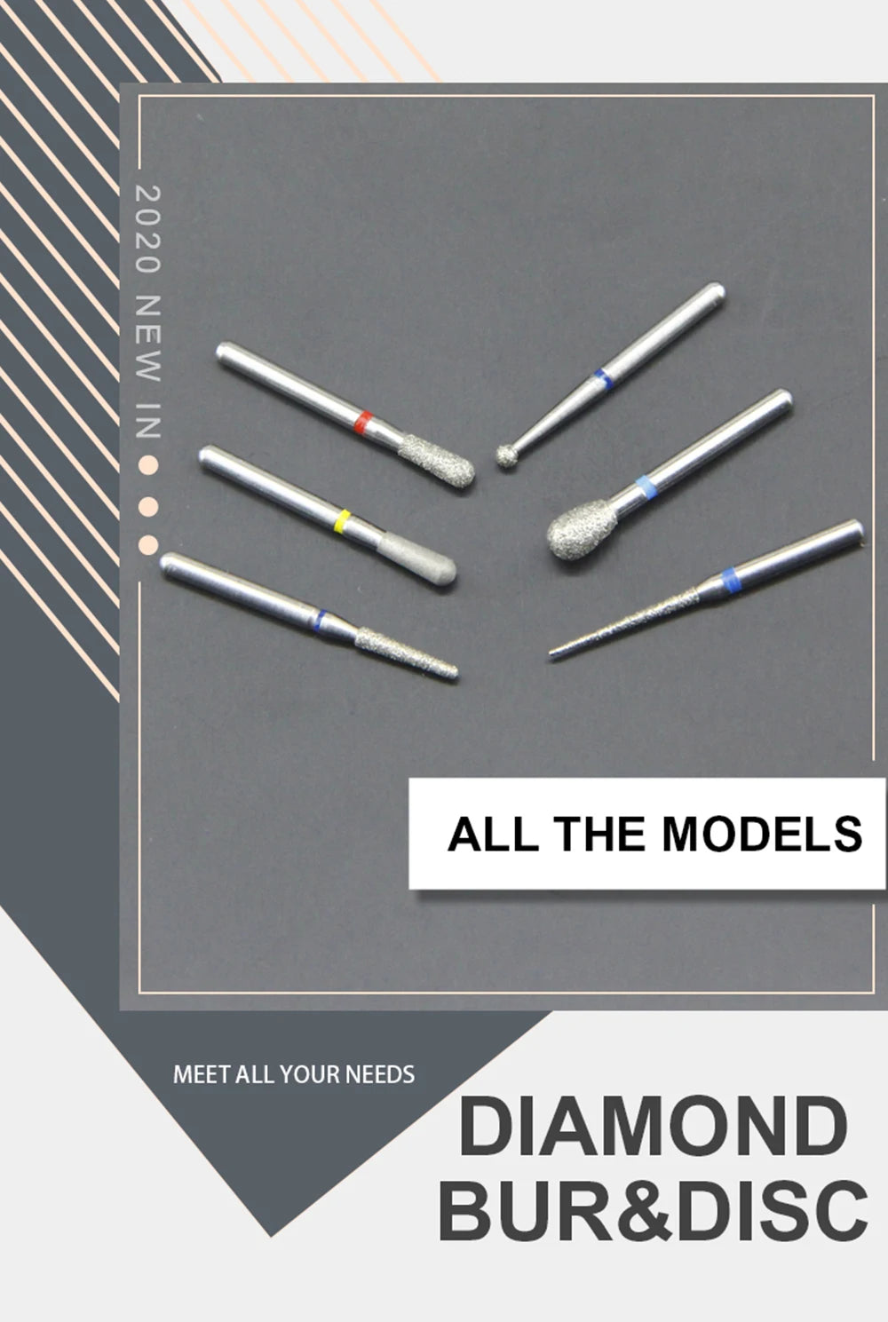 5pcs FG Dia 1.6mm Dental Drills – High-Speed Handpiece Diamond Burs for Teeth Whitening