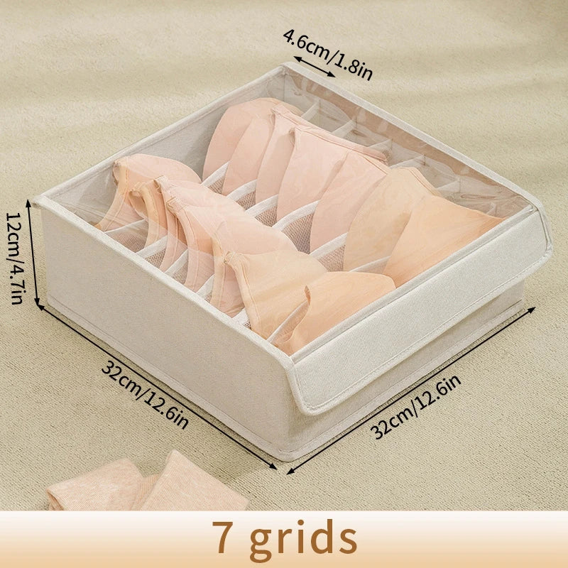 Foldable Underwear Storage Box – Non-Woven Organizer for Panties, Bra, Socks, Clothes Separator for Bedroom Drawers & Wardrobe