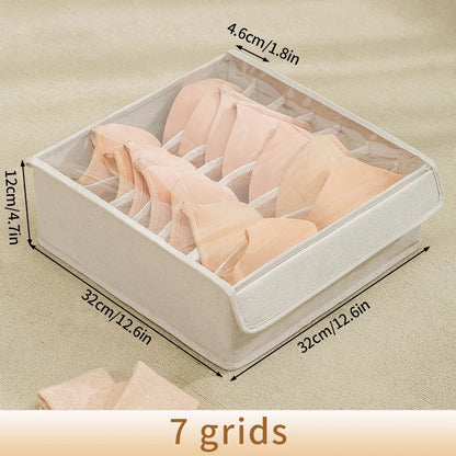 Foldable Underwear Storage Box – Non-Woven Organizer for Panties, Bra, Socks, Clothes Separator for Bedroom Drawers & Wardrobe