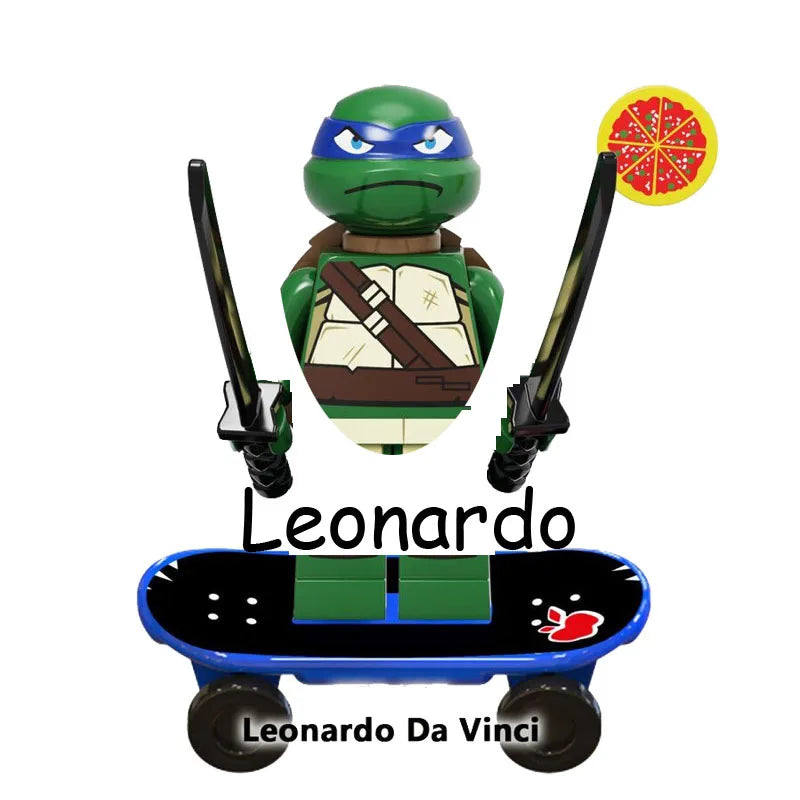 Ninja Turtles Building Block Action Figures – Leonardo, Raphael, Michelangelo, Donatello, Shredder & Splinter Cartoon Movie Toy Set