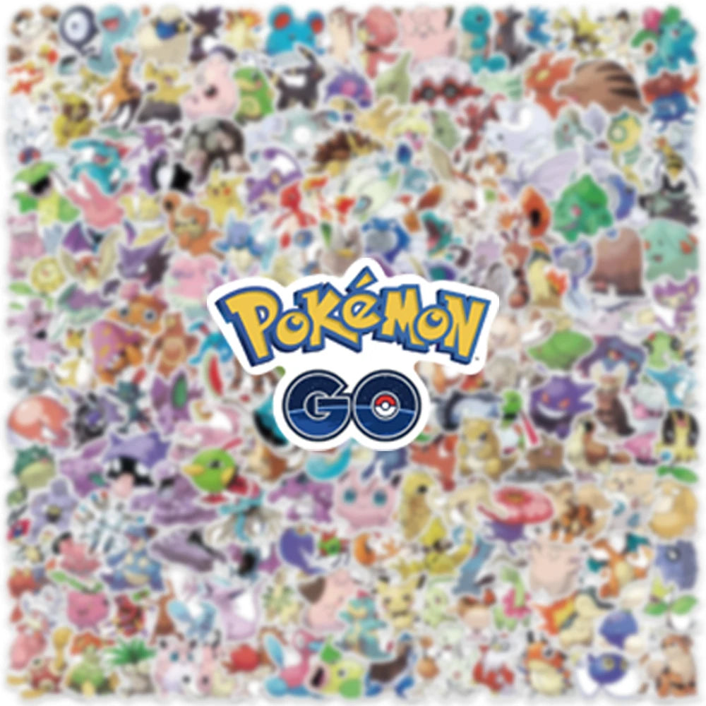 Pokemon Pikachu Kawaii Stickers – Waterproof Cartoon Decals for Laptops, Cars, Skateboards, Phones & Luggage (100/200/300 Pcs)