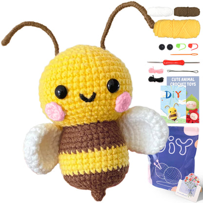 Animal Crochet Kit for Beginners - DIY Starter Set with Step-by-Step Knitting & Craft Supplies