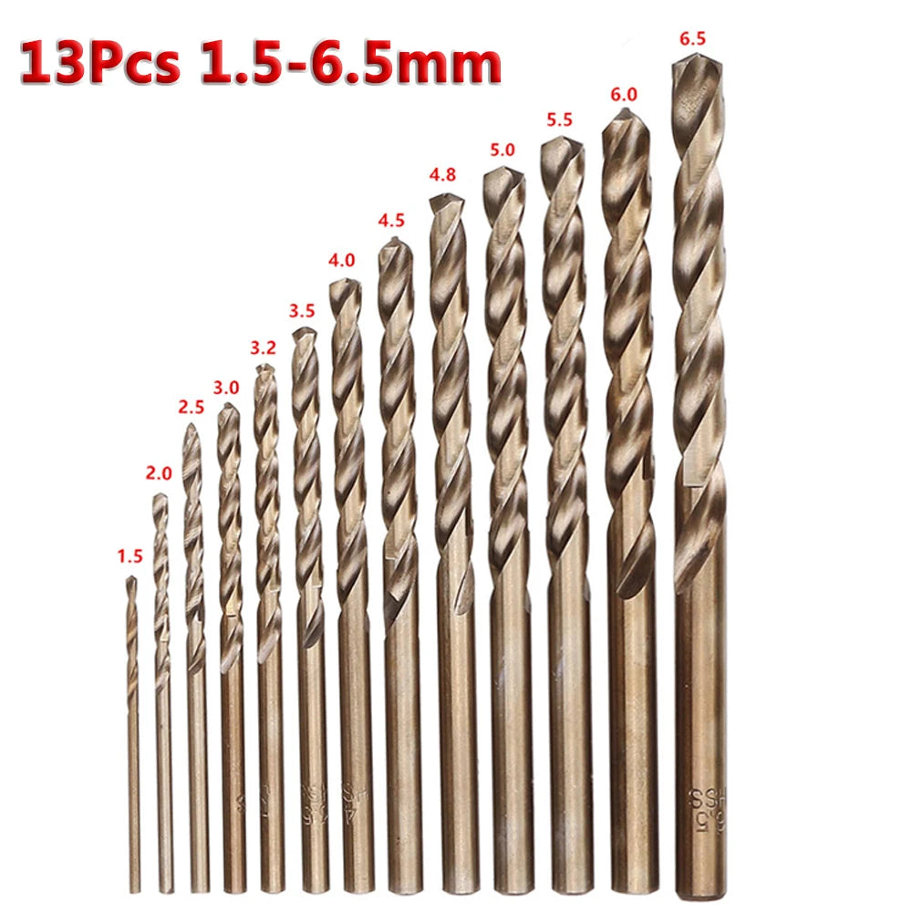 M35 Cobalt Twist Drill Bit Set – HSS-Co Straight Shank Metal Drill Kit for Stainless Steel, Iron & Woodworking Use
