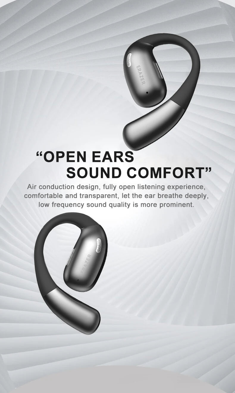 ERAZER XF31 AI Translator Earphones - Bluetooth Translation Earbuds, Sleep ASMR Headset, DIY APP, Wireless Open-Back Headphones