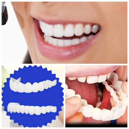 Invisible Fake Teeth Veneer Kit - 2 Sets of Upper and Lower Dental Covers with Brush & Storage Box