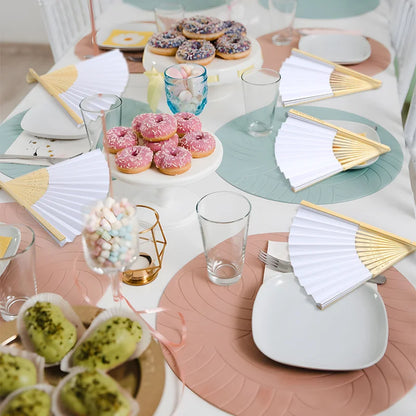 50-100 Personalized Engraved Folding Silk Hand Fans with Gift Bag - Custom Wedding Fans, Elegant Decorations