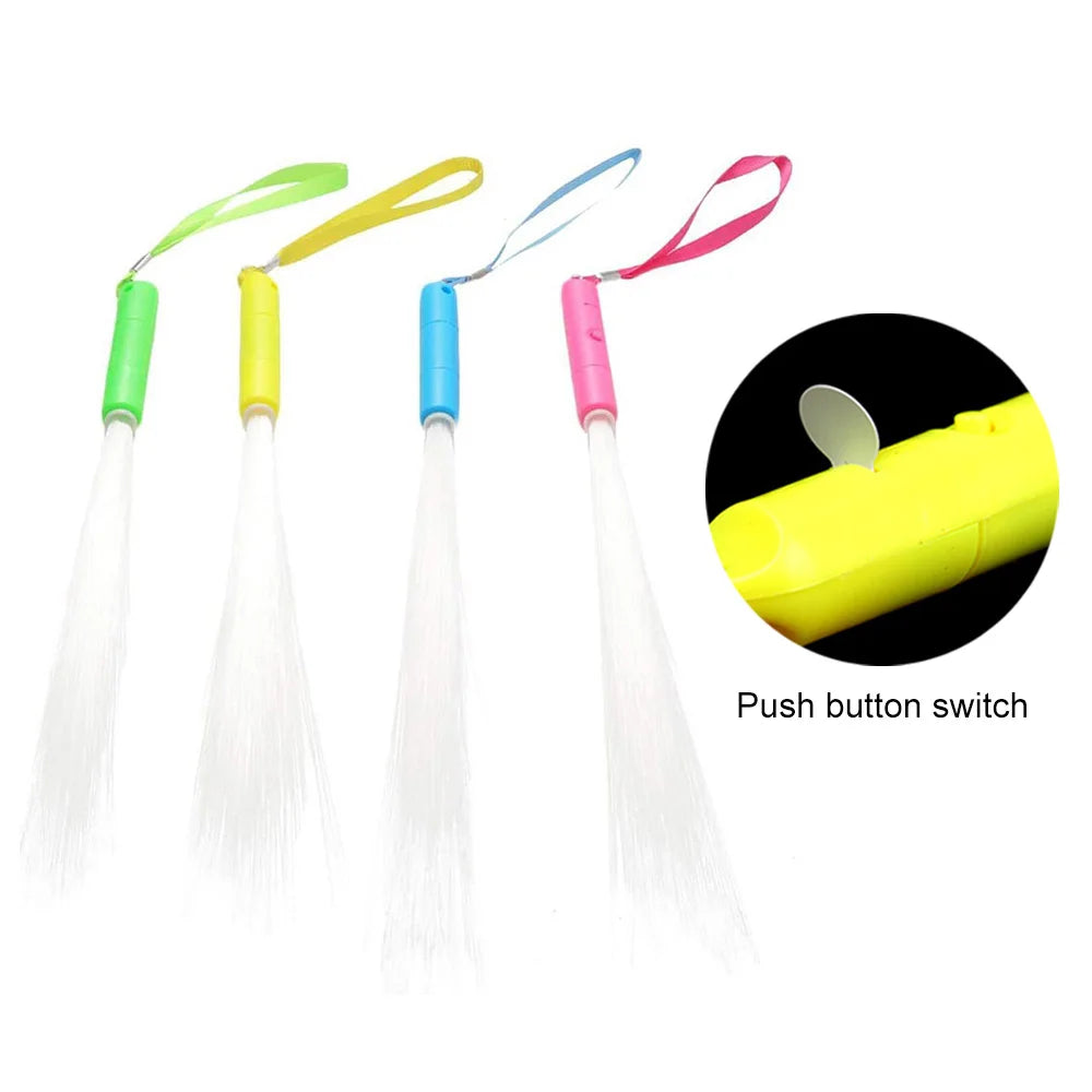 LED Fiber Light-Up Stick - 3 Glowing Patterns for Parties, Christmas, Birthdays, and Weddings - Fun Luminous Gift