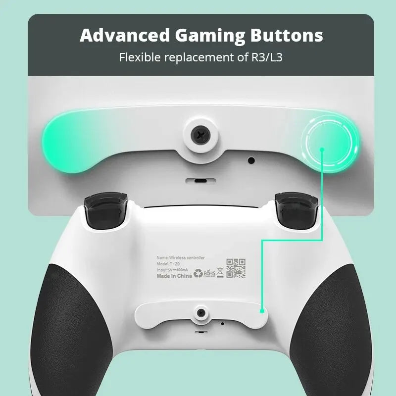 DATA FROG Bluetooth Wireless Controller - Compatible with PS4, PS4 Pro, PS4 Slim, and PC Gamepad Joystick