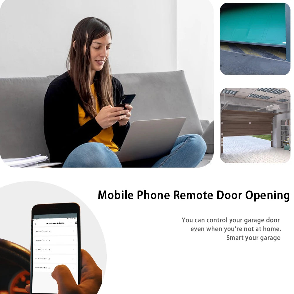 WiFi Garage Door Opener Remote Controller - Tuya Smart Access Control with Alexa & Google Home Support