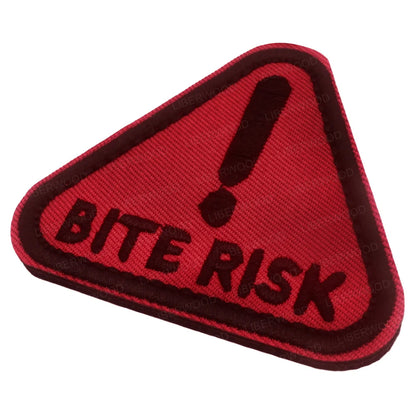 Dog Bite Risk Warning Patch - Embroidered K9 Service Dog Hook & Loop Badge