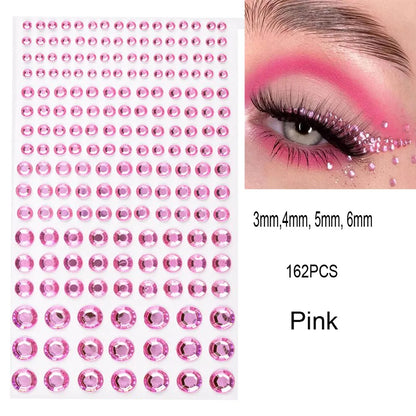 5D Face Diamond Gem Stickers - Colorful Rhinestone Body Makeup Tattoo for Festival, Nail Art & DIY Bling Style