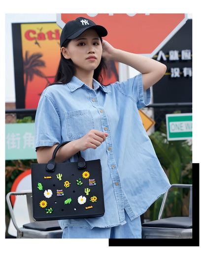 EVA Large Leather Shoulder Bag – Waterproof Casual Tote for Women, Beach Bag & Fashion Storage Handbag