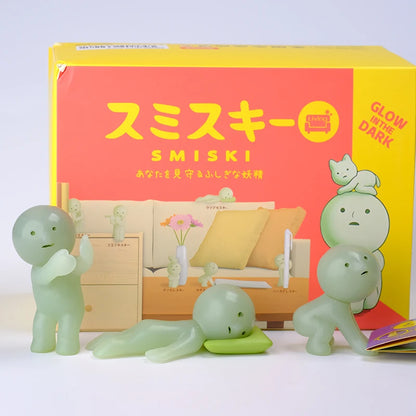 Smiski Living Room Series Luminous Blind Box – Mini Glow-in-the-Dark Doll Ornament for Home Décor & Surprise Gift