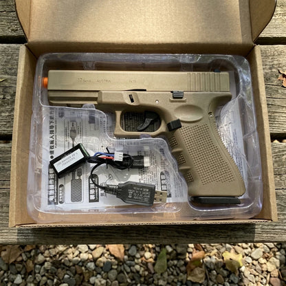 G17 Electric Toy Pistol - Nylon Frame Semi-Automatic Toy Blaster with Rechargeable Battery, Bullets Not Included