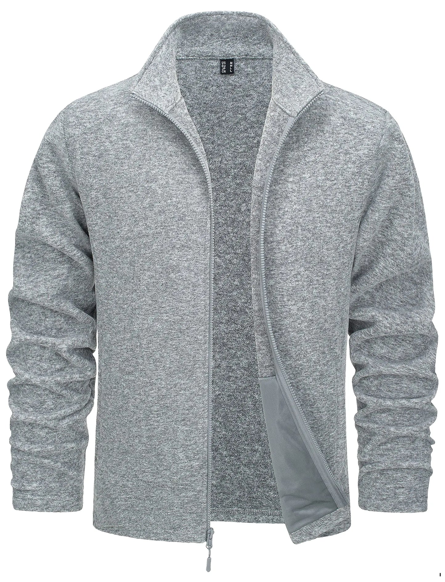 TACVASEN Men’s Lightweight Fleece Jacket - Full Zip Spring Casual Outdoor Sportswear with Pockets & Stand Collar