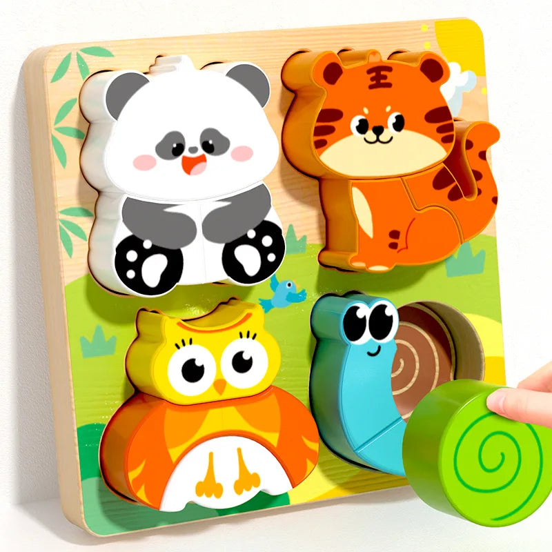 Montessori Wooden Building Blocks – Early Learning Educational Color & Shape Puzzle Toys for Kids