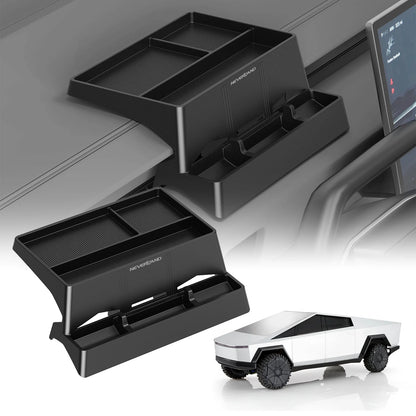 NEVERLAND Center Console Organizer for Tesla Cybertruck – Behind Screen Storage Box with Phone Holder, Interior Truck Accessory