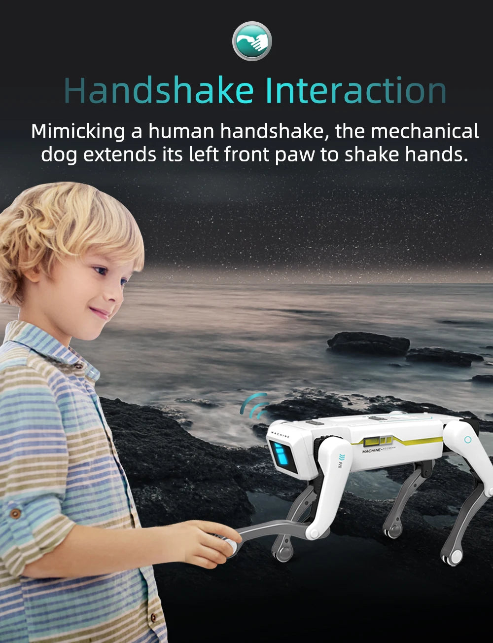 Teeggi Electric RC Intelligent Robot Dog – Multifunctional Bionic Smart Mechanical Dog with Turret, Educational Toy Gift