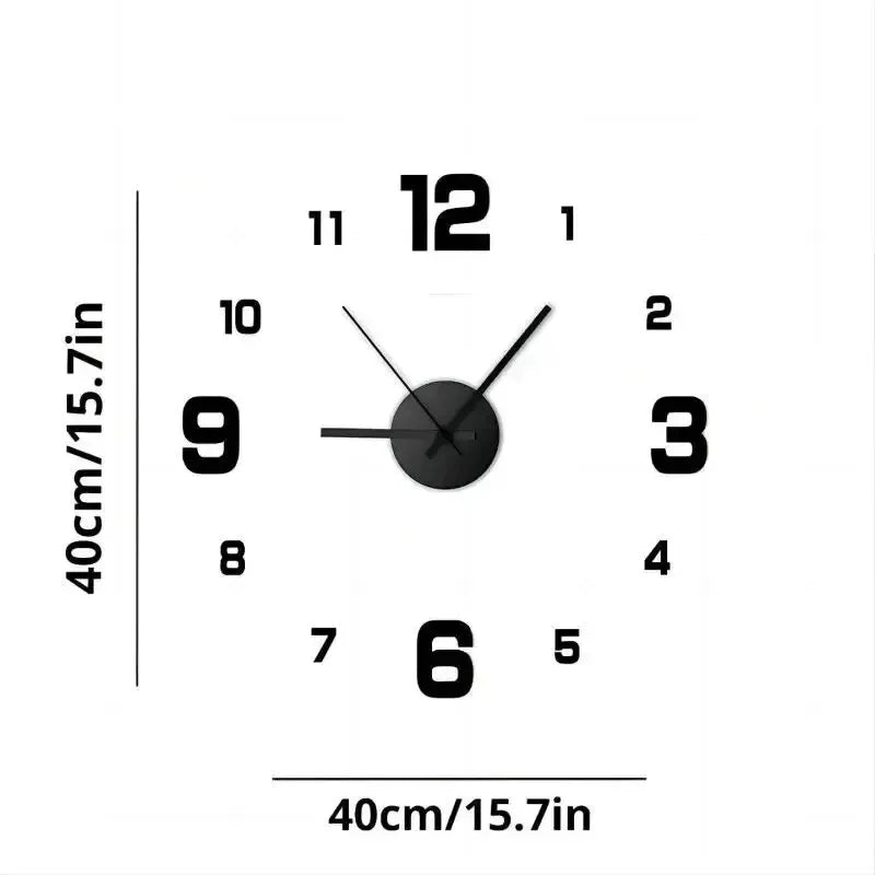 Creative Frameless DIY Wall Clock — Silent Modern Home & Office Wall Decoration for Living Room, Bedroom, and Art Spaces