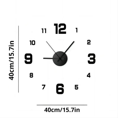 Creative Frameless DIY Wall Clock — Silent Modern Home & Office Wall Decoration for Living Room, Bedroom, and Art Spaces