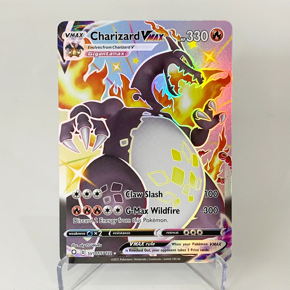 PTCG Charizard V VMAX EX GX Cards - Rare Collectible Battle and Proxy Trading Cards