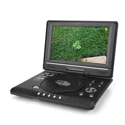9.8" Portable LCD DVD Player for Car & Home – 270° Swivel Screen, CD/MP3/FM, Game & TV Function