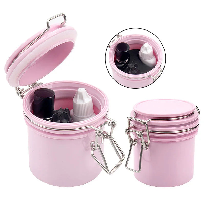 Eyelash Glue Storage Container: Individual Extension Adhesive Stand Storage Jar - Essential for Grafting Lashes and Women's Makeup Tools