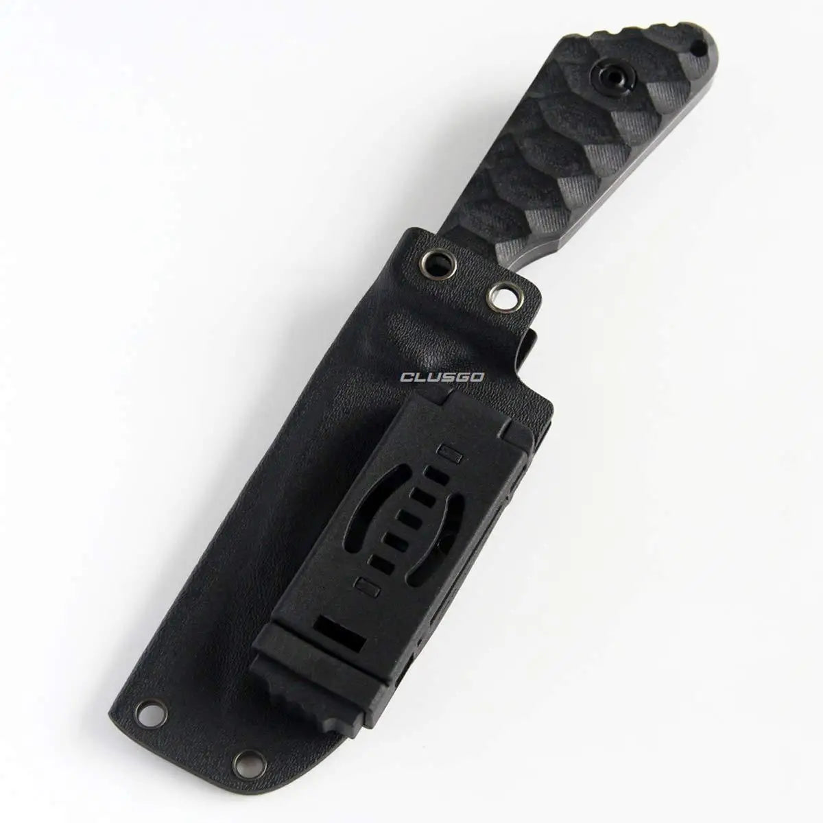 KYDEX Scabbard Waist Clip Knife Sheath - Utility EDC Holster with Belt Buckle for Camping & Mag Pouches