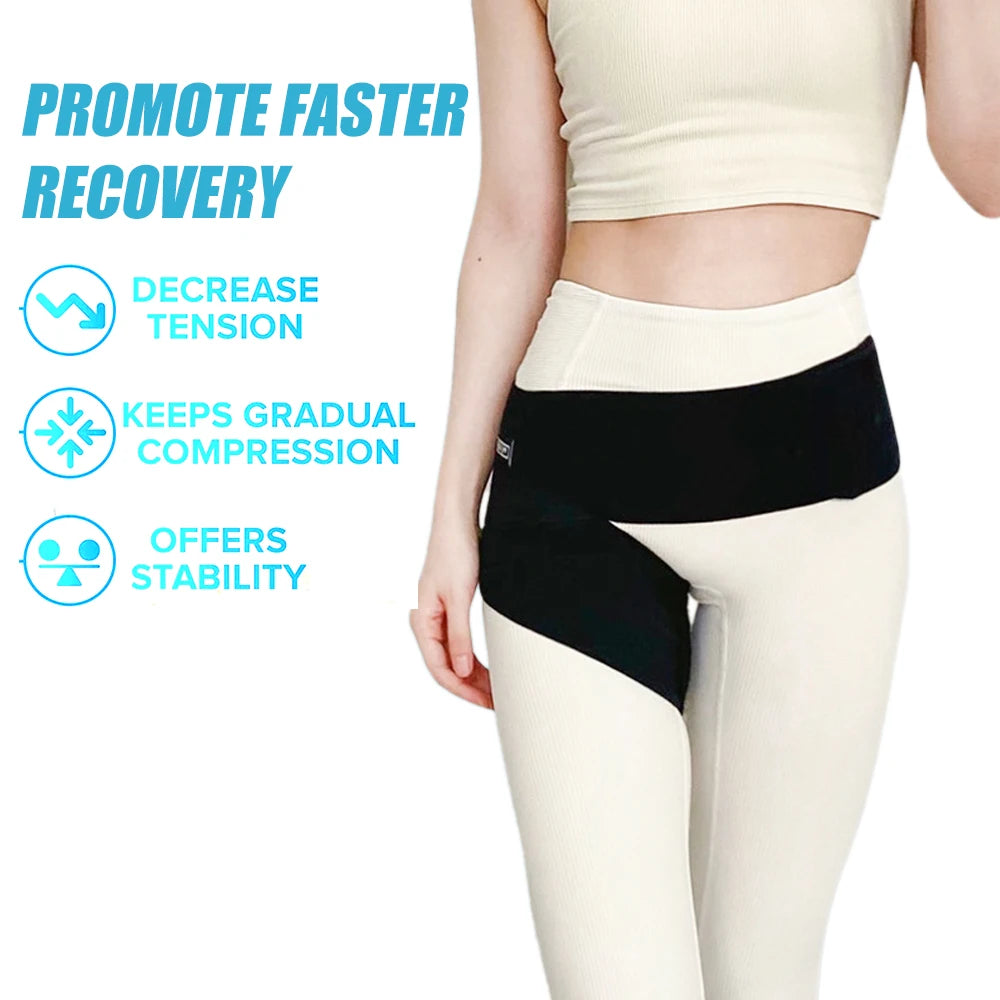 Hip Brace Sciatica Groin Wrap – Thigh Compression Sleeve for Hip Flexor Support & Pain Relief