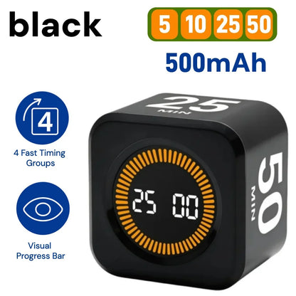 Rotating Pomodoro Timer Cube – Preset Flip Countdown Stopwatch for Study, Work, ADHD Focus, Kitchen & Productivity Tasks