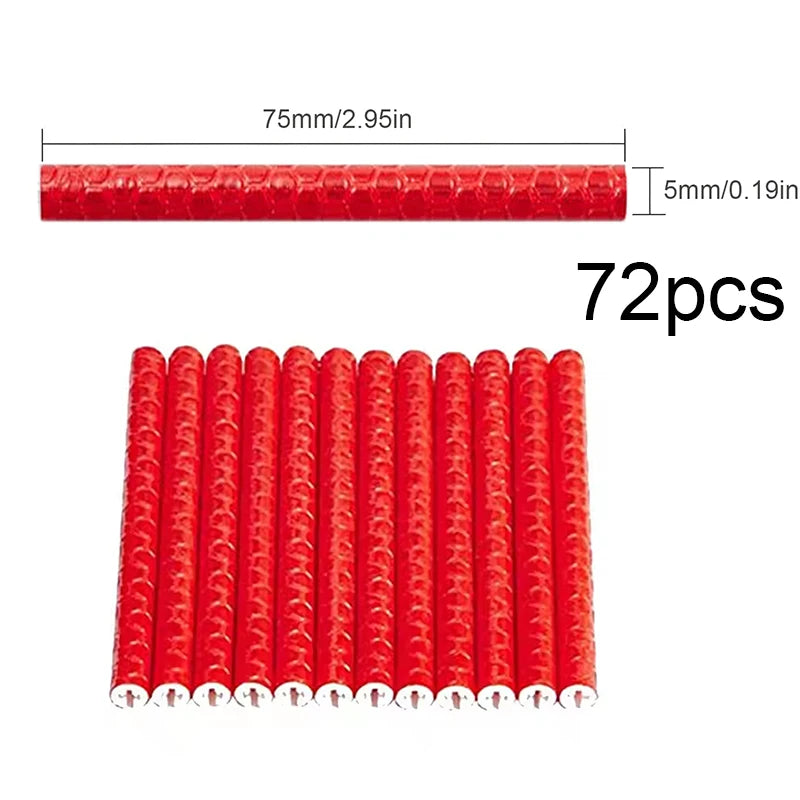 12-72pcs Bicycle Spoke Reflective Stickers - Colorful Wheel Safety Reflector Kit for DIY Bike Visibility & Protection