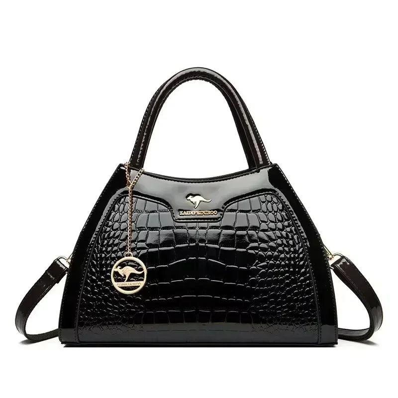 Luxury Fashion Print Women’s Handbag – Large Capacity Soft Leather Shoulder & Crossbody Designer Purse