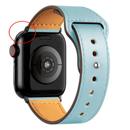 Leather Band for Apple Watch Ultra 2 – Compatible 49mm/45mm/44mm/41mm/40mm/38mm, Wrist Bracelet Strap for iWatch Series 3–9, SE, 4, 5, 6, 7, 8 & 9