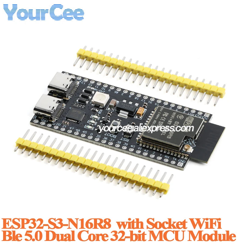 ESP32-S3 Dual Type-C Development Board - N16R8 N8R2 Core Module with Antenna Base for IoT Projects