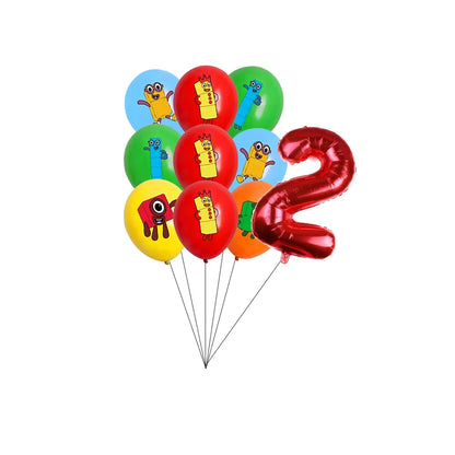 Number Birthday Building Blocks Party Decorations Set – Tablecloth, Banner, Balloons & Cake Topper for Kids & Baby Shower Supplies