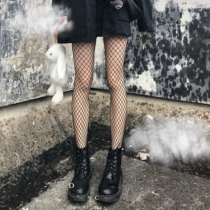 Lolita Cosplay Long Fishnet Body Stockings - Sexy Women's Mesh Nylon Tights, Thigh High Waist Hosiery for a Flawless Look