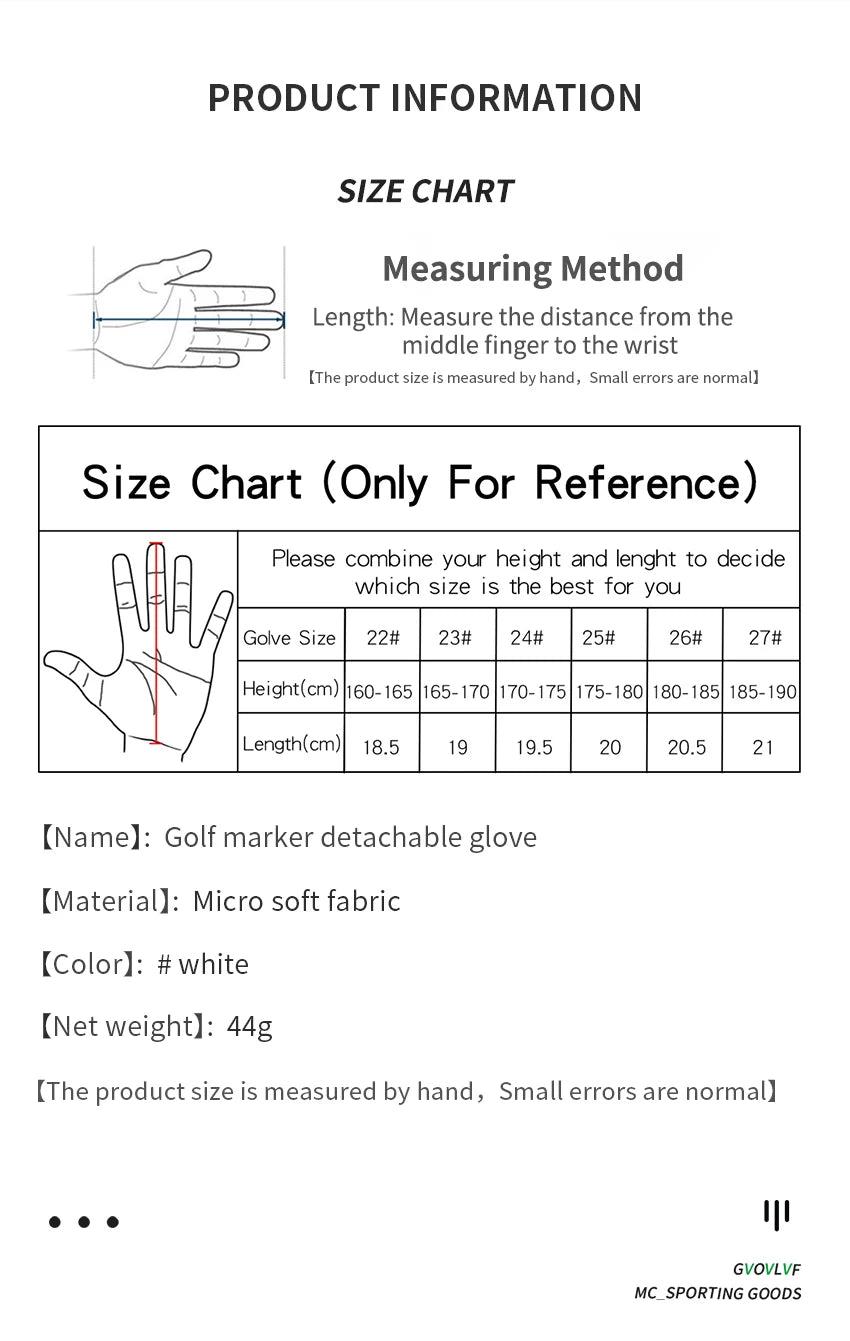 Men's Golf Glove - Breathable Micro Soft Fabric, Comfortable Fit with Magnetic Marker & Replaceable Design for Golfers