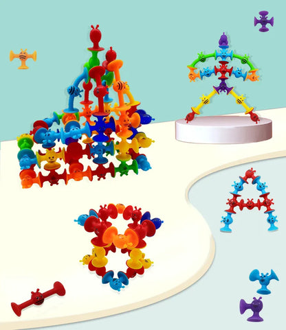 Interactive Bees Suction Cup Toy - Soft Building Blocks Pop Sucker and Dart Set, Perfect Gift for Kids