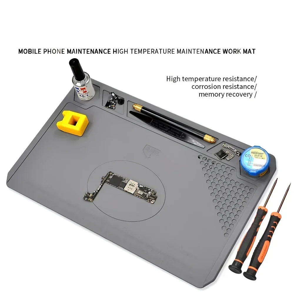 ESD Heat-Resistant Soldering Mat – Magnetic Silicone Work Pad for BGA Repair and Heat Insulation