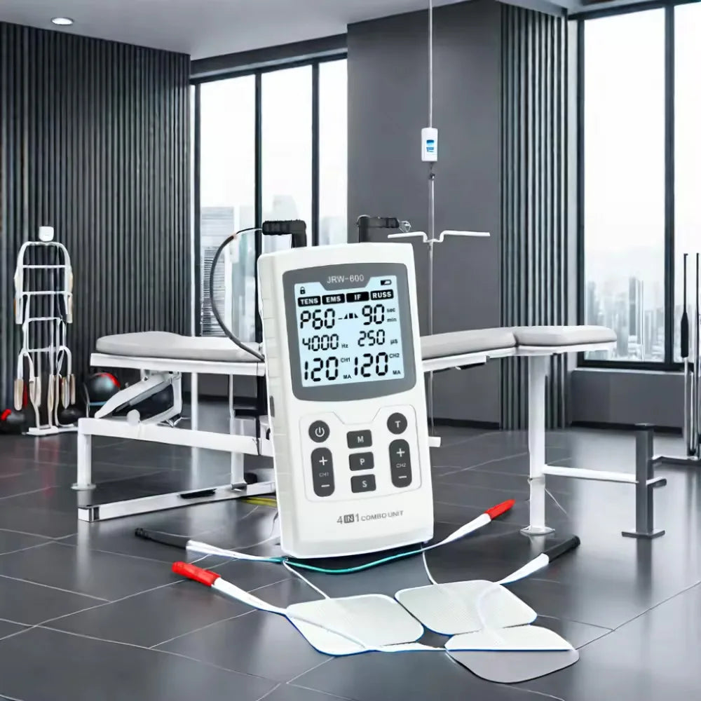 4-in-1 Electric Muscle Stimulator - EMS, IFT, RUSS, TENS High-Frequency Physiotherapy Pulse Device