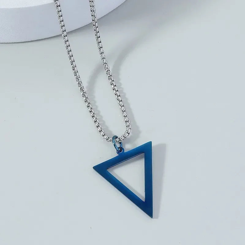 New Black Pillar Necklace for Men & Women, Trendy Stainless Steel 3D Bar Chain, Party Jewelry & Couple Gifts
