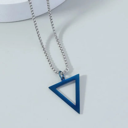 New Black Pillar Necklace for Men & Women, Trendy Stainless Steel 3D Bar Chain, Party Jewelry & Couple Gifts