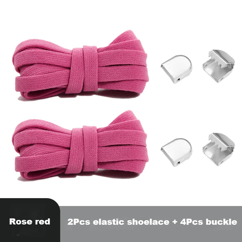 No-Tie 8MM Flat Elastic Shoelaces – Quick Sneakers Laces for Kids & Adults, Shoe Accessories